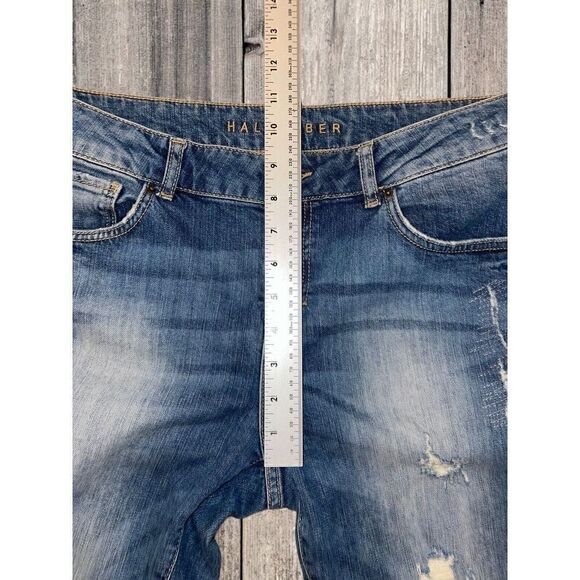Hallhuber Distressed Denim Jeans Womens Size 32x29.5 - Picture 5 of 8